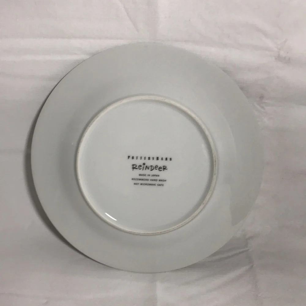 Pottery Barn Retired Reindeer Donner Luncheon Salad Dessert Plate 8 1/2”
